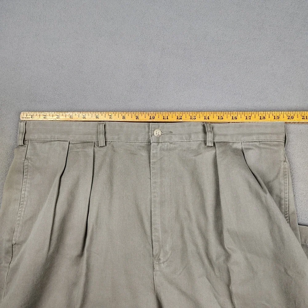 VINTAGE Polo Ralph Lauren Khaki Pants Men 39x30 Olive Pleated Classic Old Money